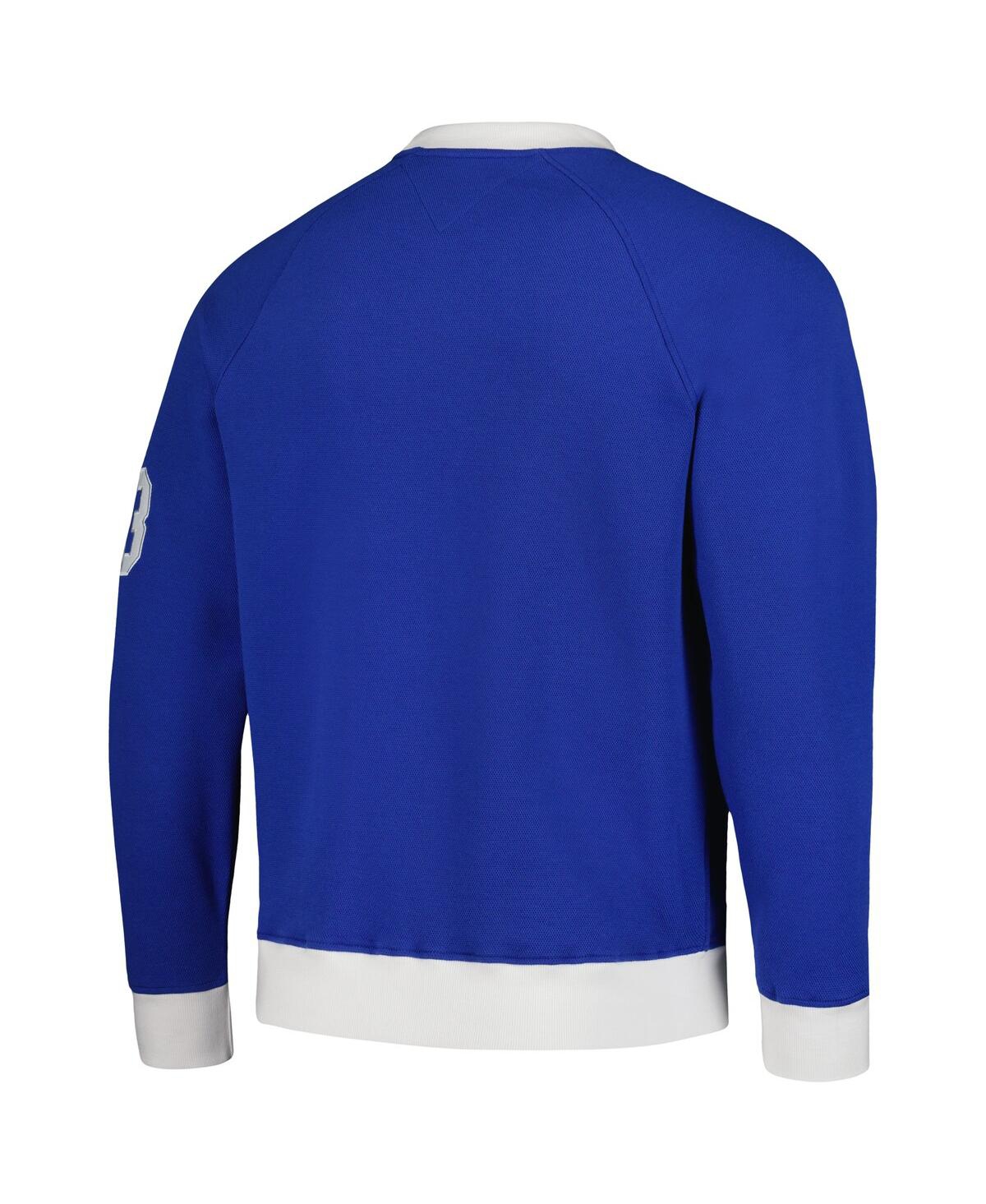 Shop Tommy Hilfiger Men's  Royal, White Indianapolis Colts Reese Raglan Tri-blend Pullover Sweatshirt In Royal,white