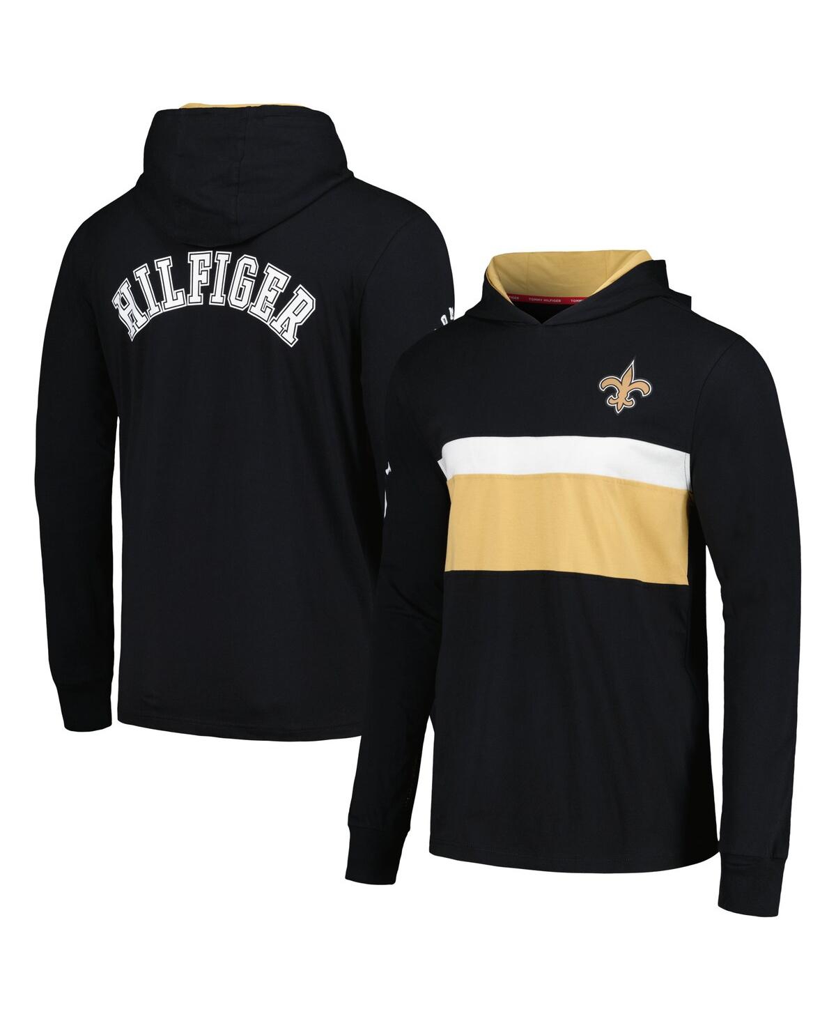 Men's Tommy Hilfiger Black New Orleans Saints Morgan Long Sleeve Hoodie T-shirt - Black