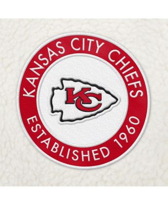 Men's Cream Kansas City Chiefs Jordan Sherpa Quarter-Zip Sweatshirt