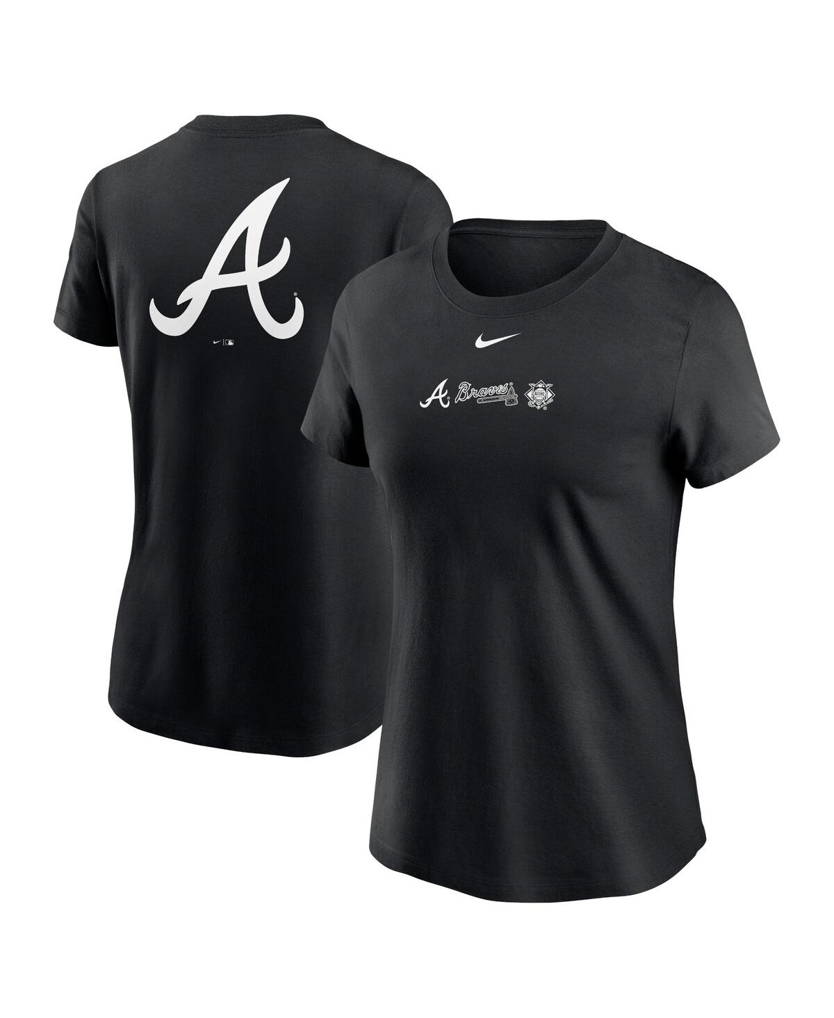 Shop Nike Women's  Black Atlanta Braves Over Shoulder T-shirt
