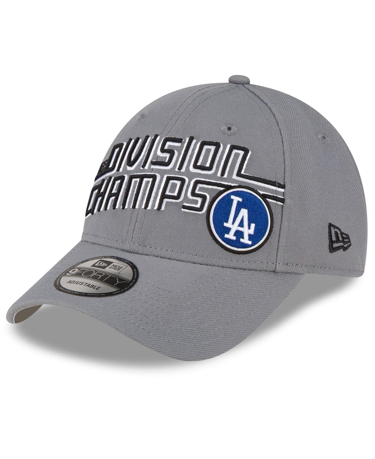 New Era Men's  Gray Los Angeles Dodgers 2023 Nl West Division Champions Locker Room 9forty Adjustable In Gray