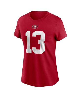 Women's Brock Purdy Scarlet San Francisco 49ers Player Name and Number T-shirt