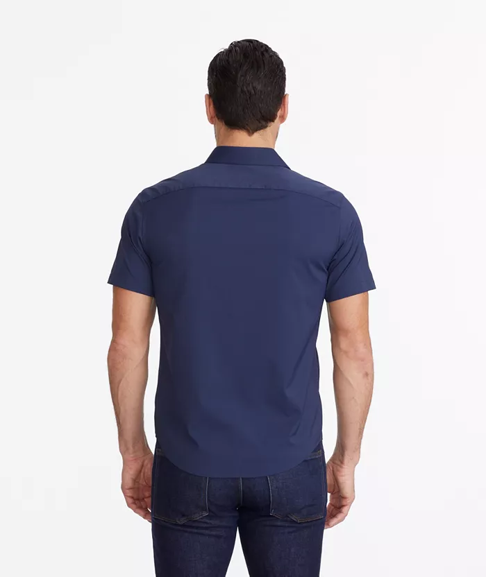 Men's Regular Fit Wrinkle-Free Short Sleeve Performance Gironde Button Up Shirt - thumbnail 3