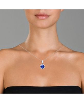 Sterling Silver in White Gold Plated Clear Cubic Zirconia Stud Necklace