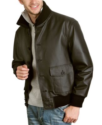 Men A-1 Leather Flight Bomber Jacket