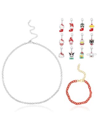 Hello Kitty Sanrio Necklace and Bracelet with 12 Sanrio Charms Customizable  Advent Set - Officially Licensed - Macy's
