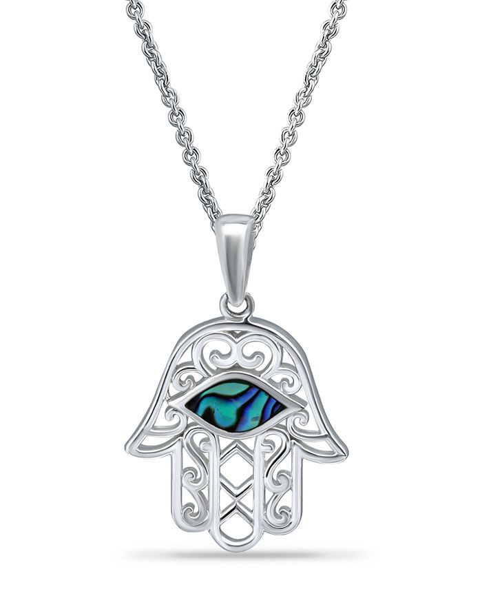 Macy's Abalone Inlay Hamsa Necklace - Macy's