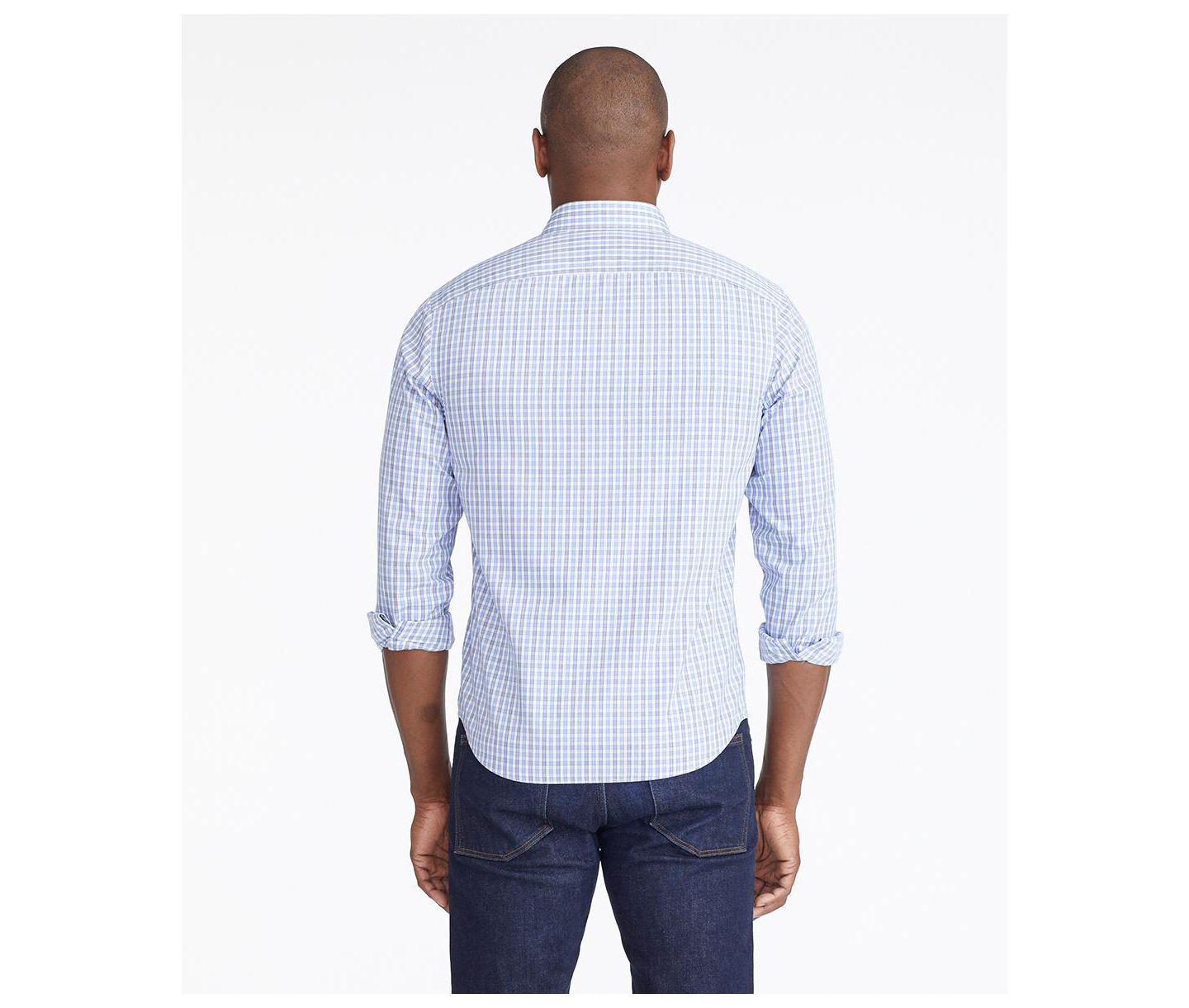 Мужская рубашка UNTUCKit Slim Fit Wrinkle-Free Durif Button Up, цвет: Синий — фото 2