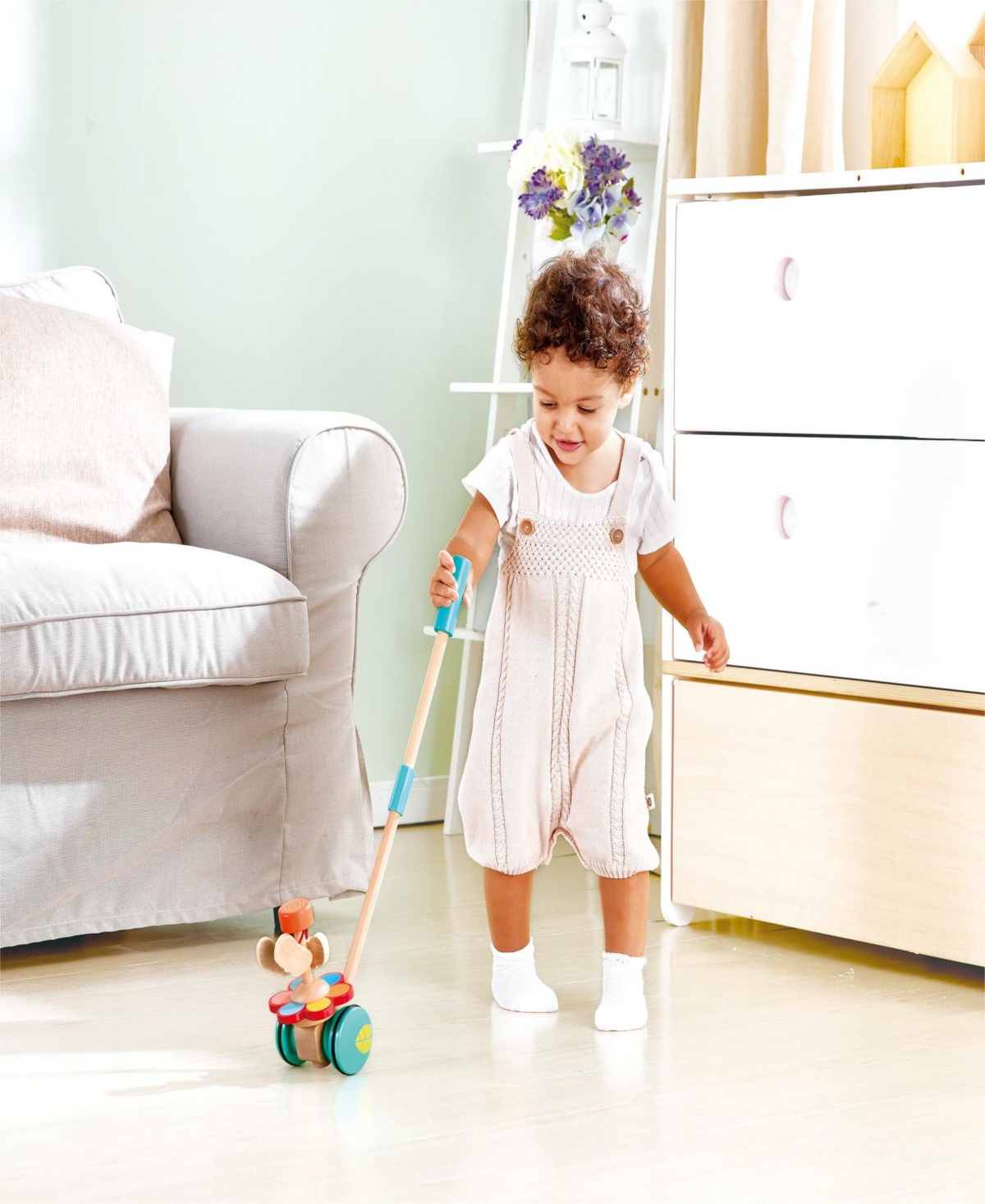 Hape Wooden Push Pull Dancing Butterflies Toddler Toy In Multi