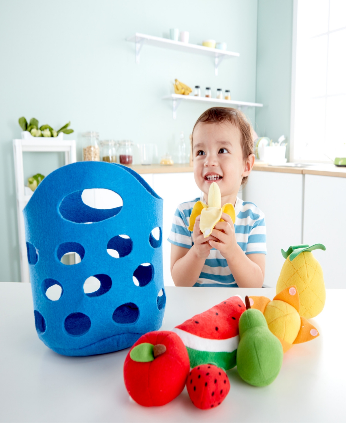 Shop Hape Toddler Fruit Basket Kitchen Food Playset In Multi