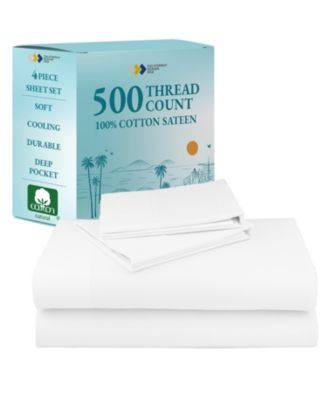 100% Extra Long Staple, 500 Thread Count Sateen Weave Sheet Set