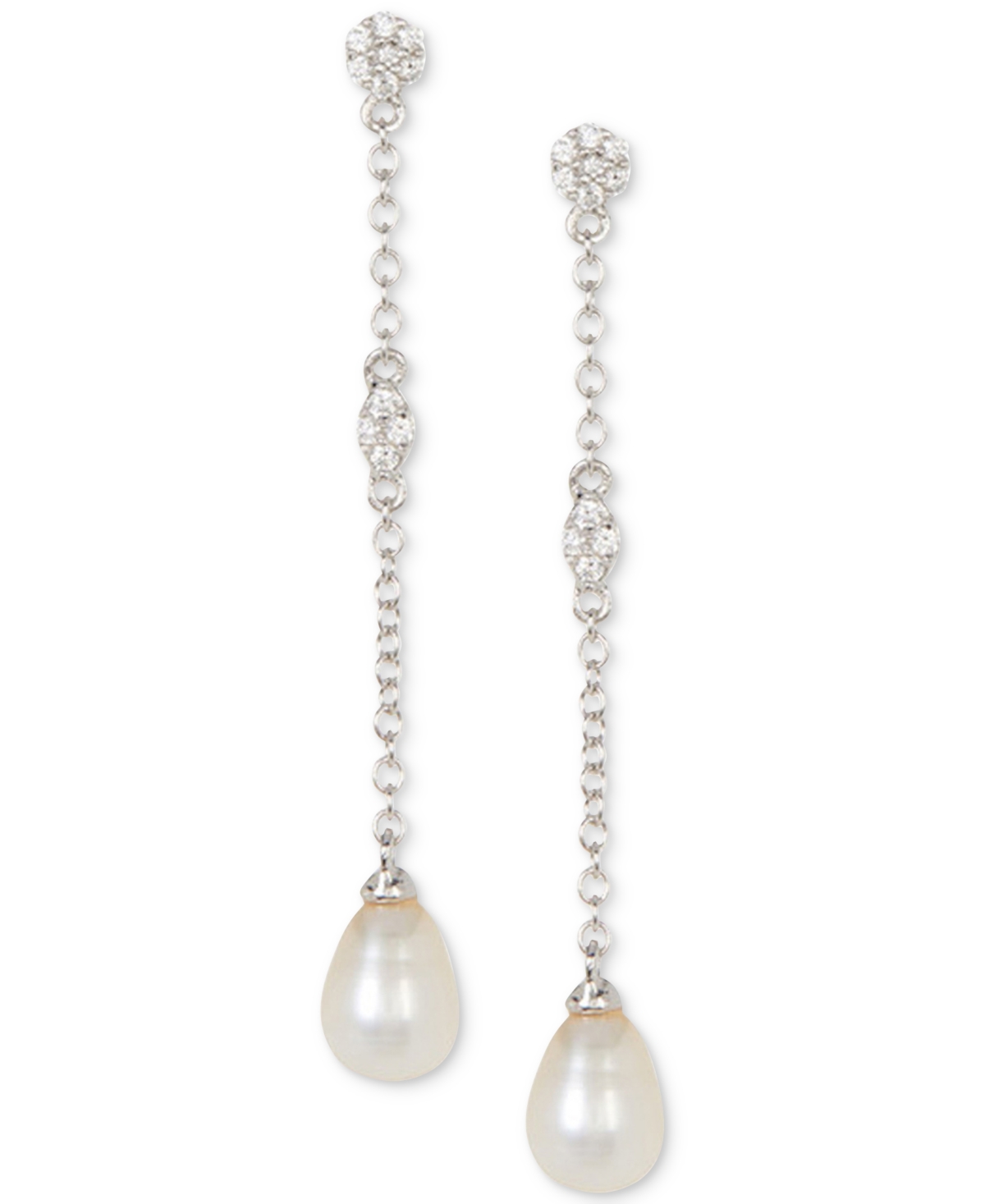 Adornia Silver 7mm Pearl Drop Earrings