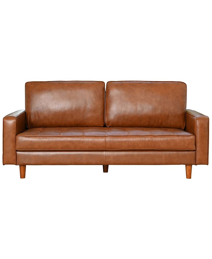 Abbyson Living Holloway 81" MidCentury Leather Sofa Macy's