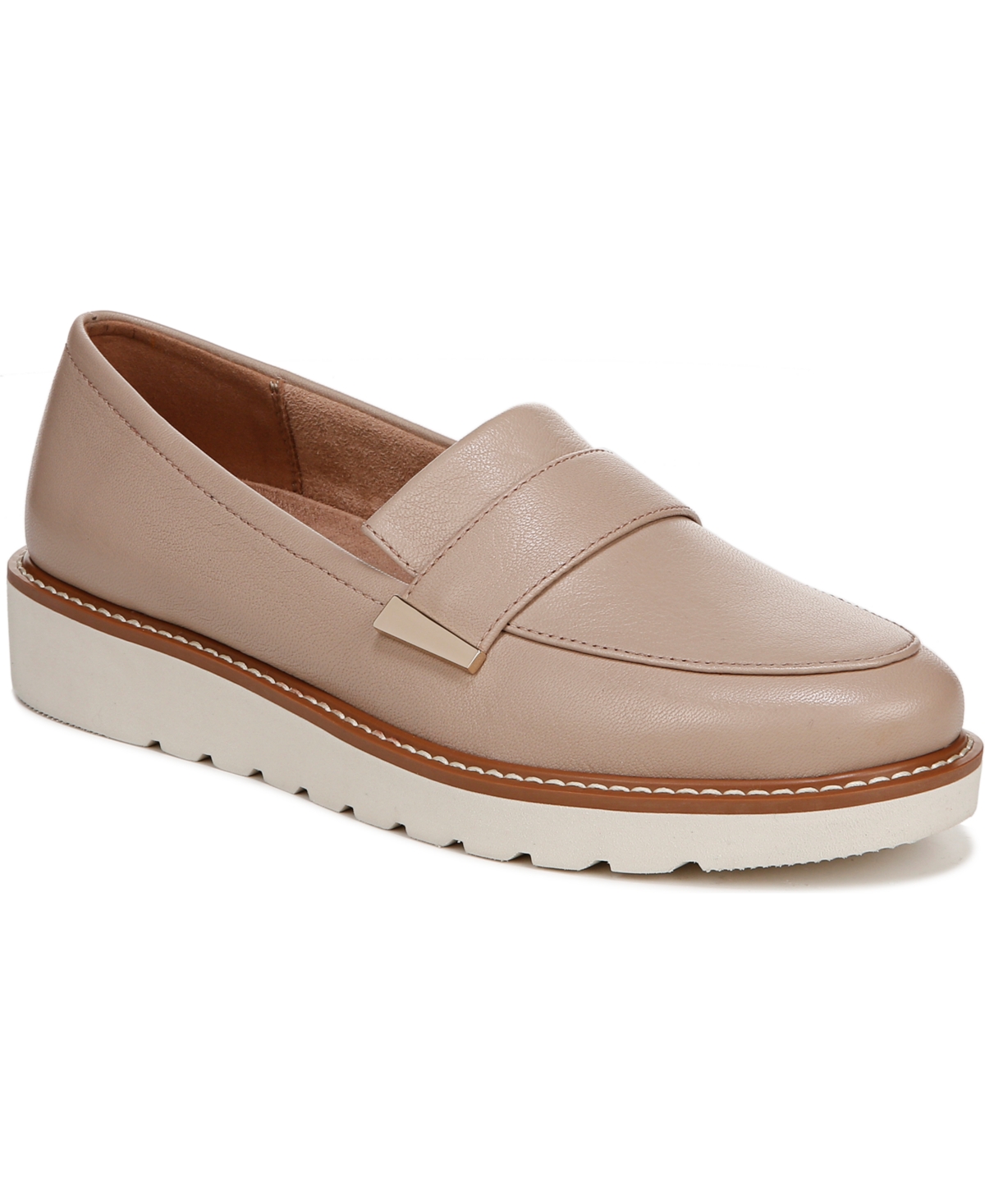 Naturalizer Adiline Lug Sole Loafers In Warm Tan Leather
