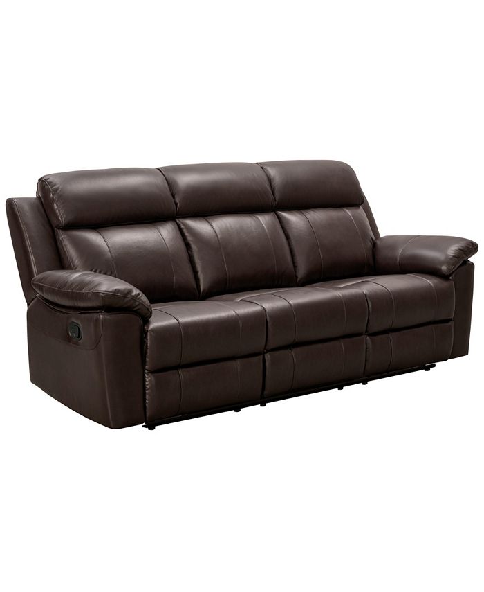 Macys leather on sale reclining sofa