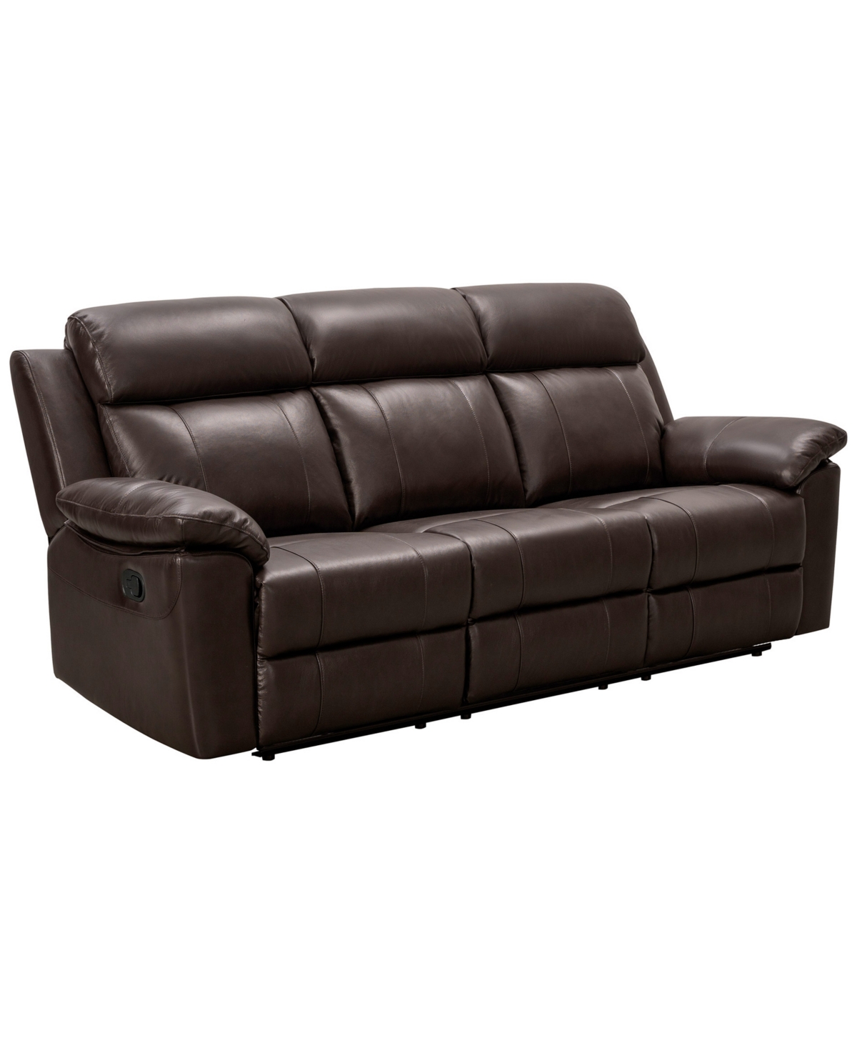 Abbyson Living Braylen 89.5" Top Grain Leather Reclining Sofa In Dark Brown