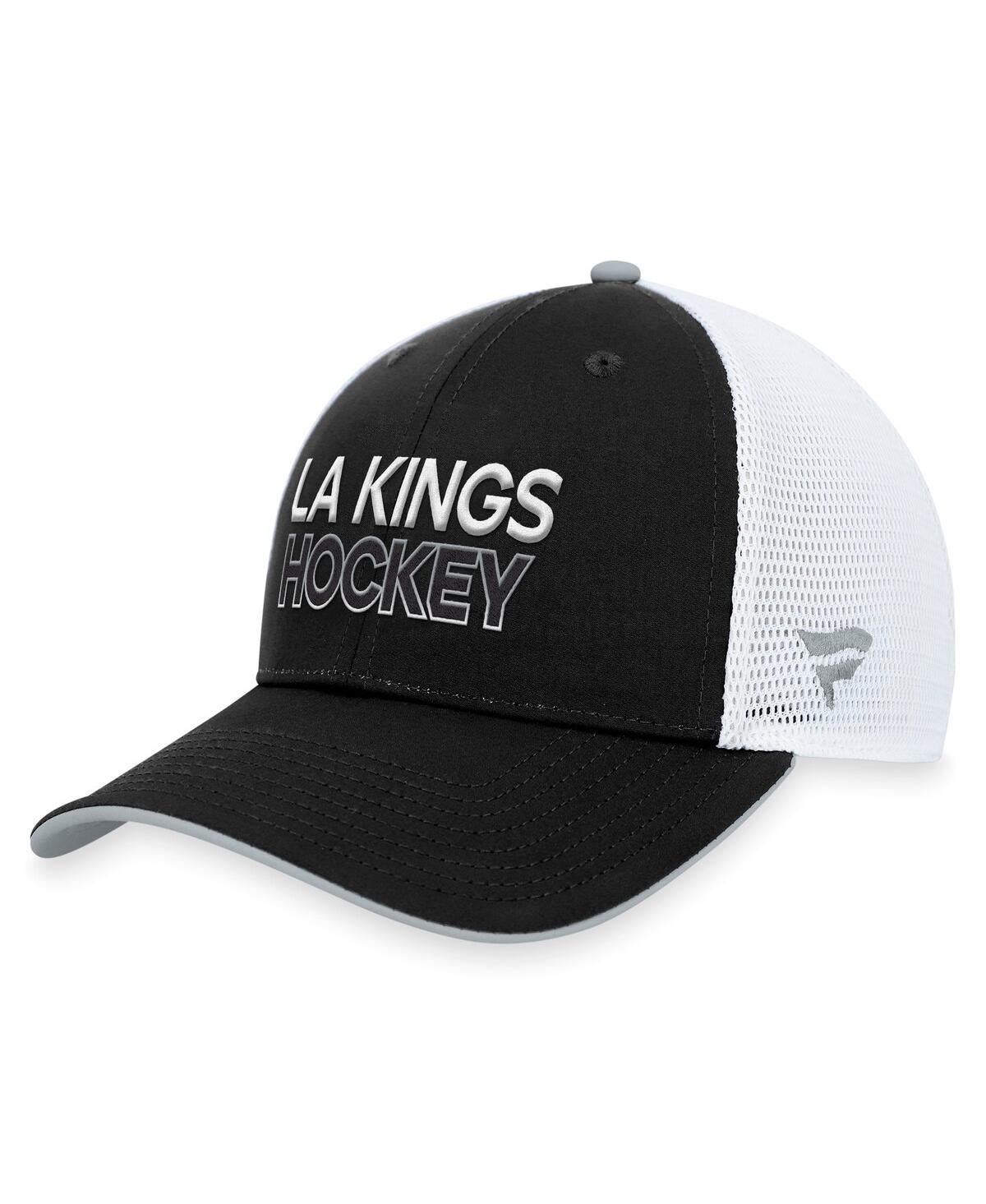 Shop Fanatics Men's  Black Los Angeles Kings Authentic Pro Rink Trucker Adjustable Hat