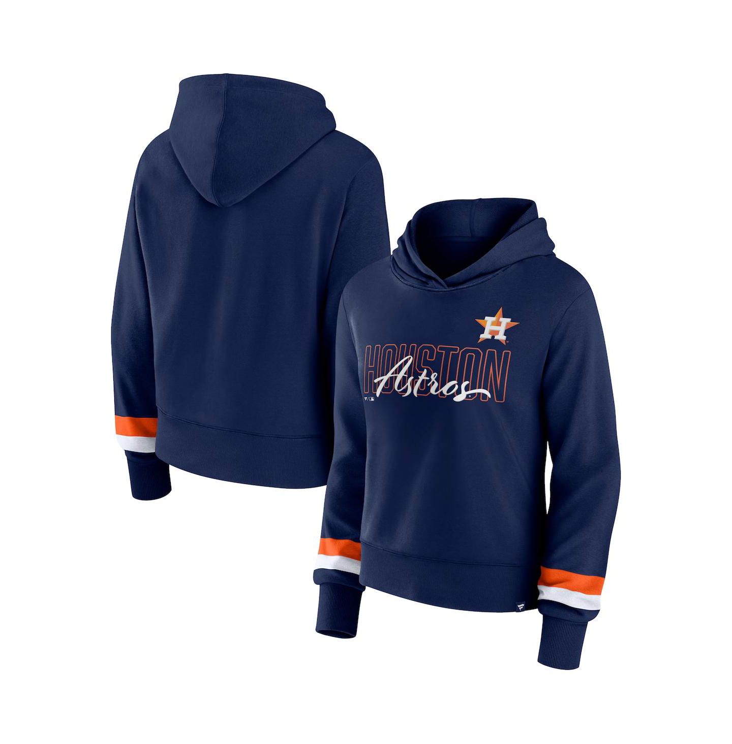 Женское худи Fanatics Navy Houston Astros Over Under Pullover — фото 1