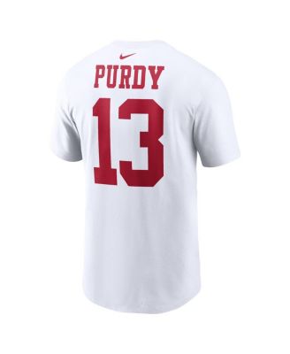 Men's Brock Purdy White San Francisco 49ers Player Name and Number T-shirt