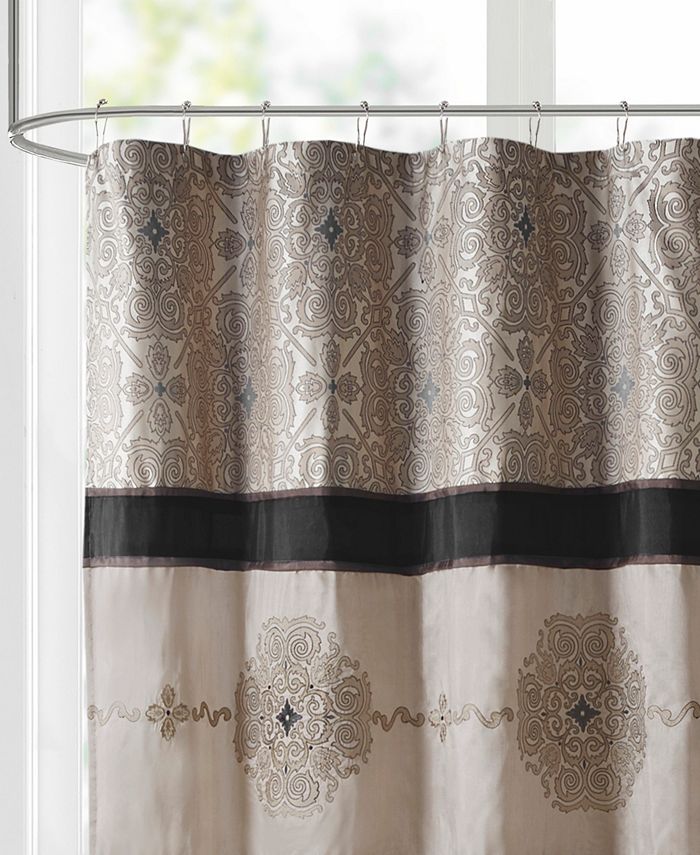 Madison Park Donovan Embroidered Shower Curtain, 72" x 72" Macy's