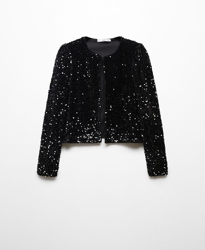 MANGO Women s Sequin Embroidered Jacket Macy s