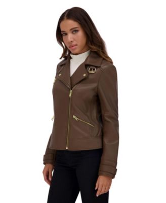 Women's Salla smooth Asymmetrical lamb leather moto jacket