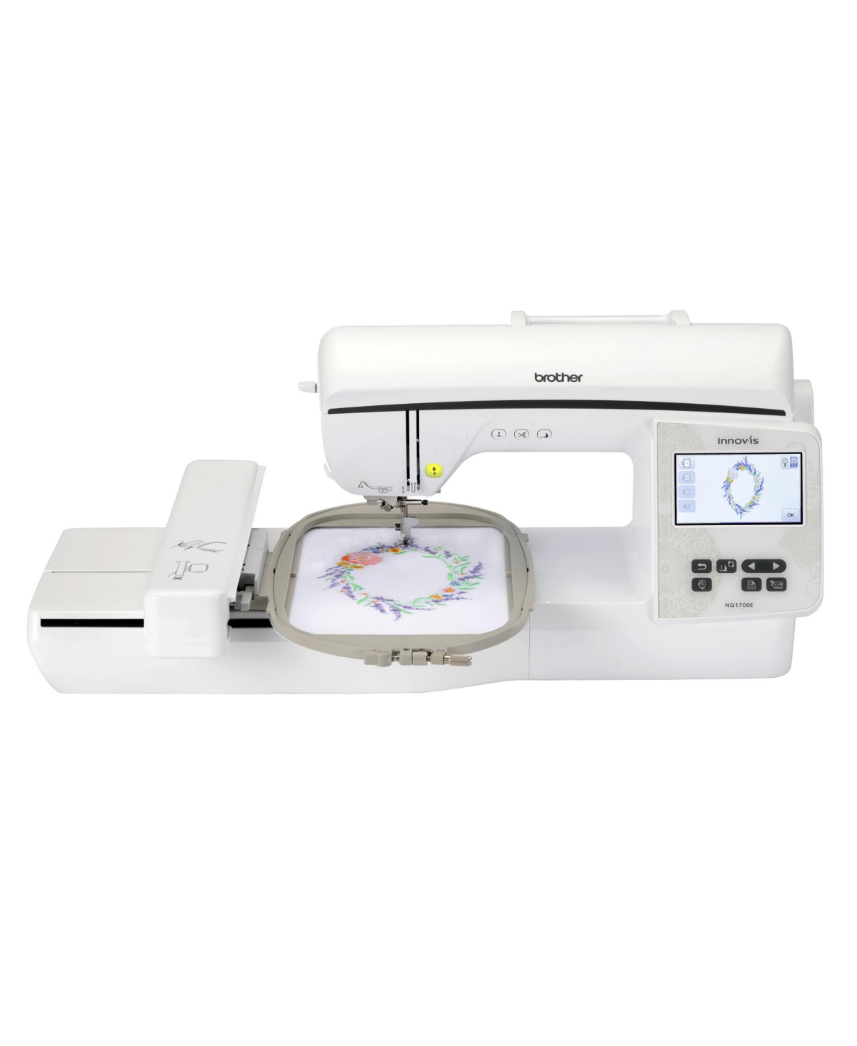 NQ1700E 6" x 10" Computerized Embroidery Machine With Software & Magnetic 5x7 Hoop - White