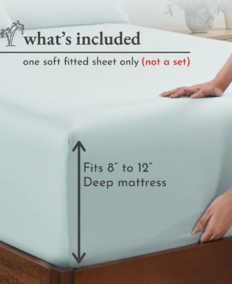 Deep Pocket Cotton Sateen Fitted Sheet Only, Twin