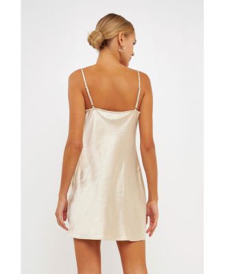 Women's Satin Slip Mini Dress