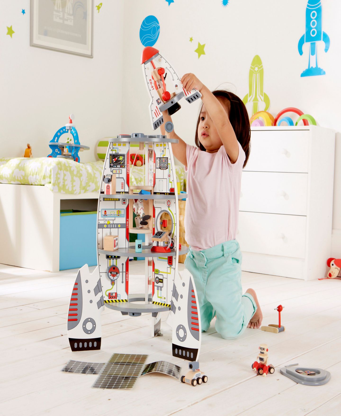 Детские конструкторы Hape Four-Stage Rocket Ship Playset — фото 4