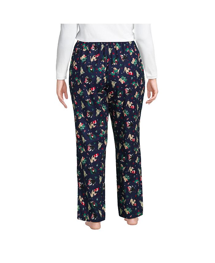 Lands' End Women's Plus Size Print Flannel Pajama Pants Macy's
