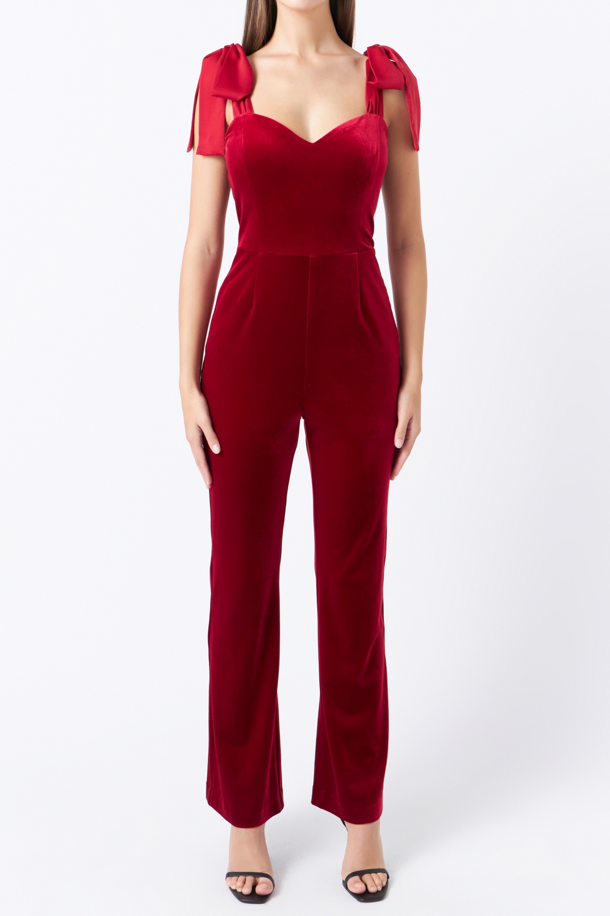 Red sweetheart jumpsuit top