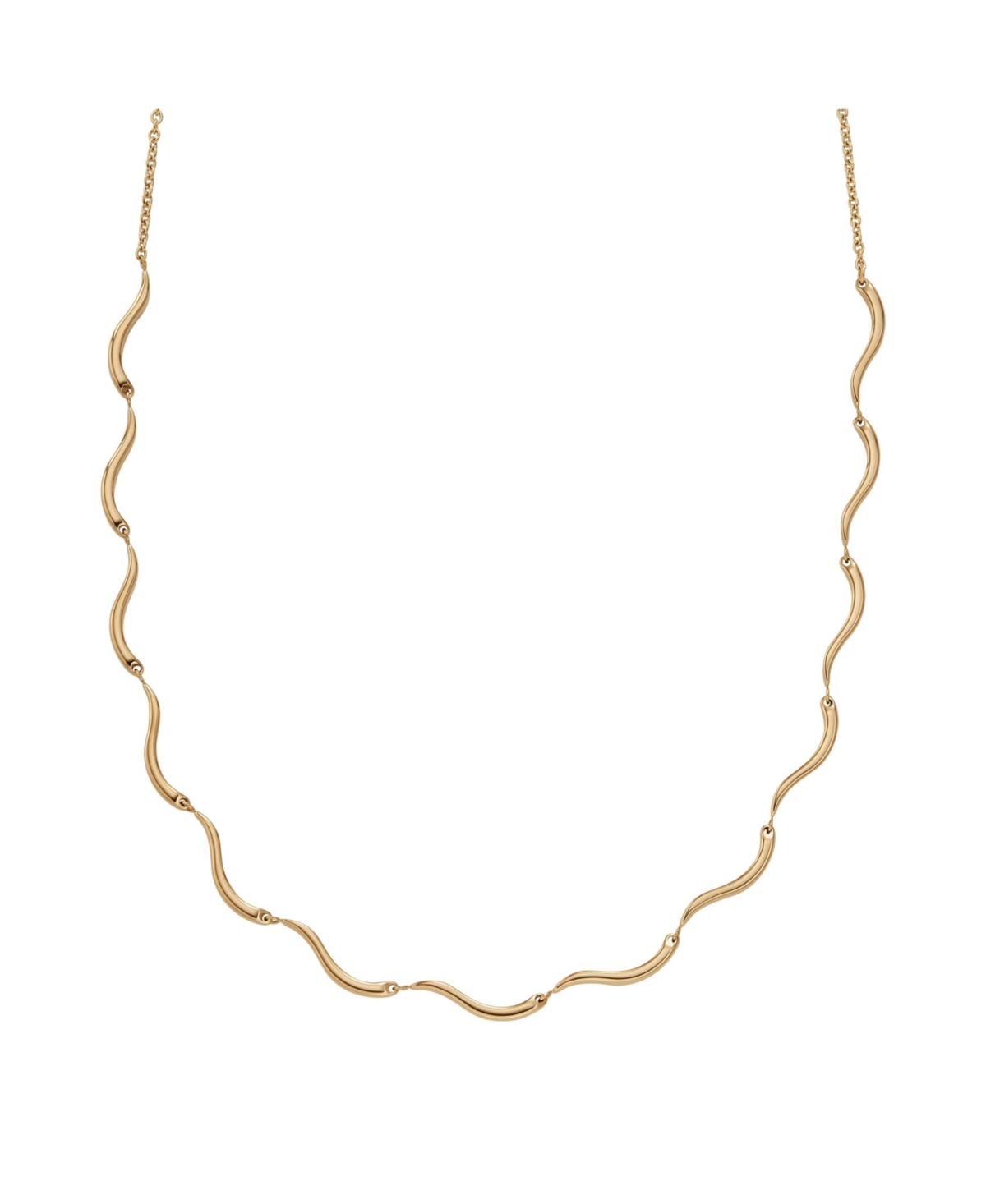 Women's Wave Gold-Tone Stainless Steel Chain Necklace - Gold