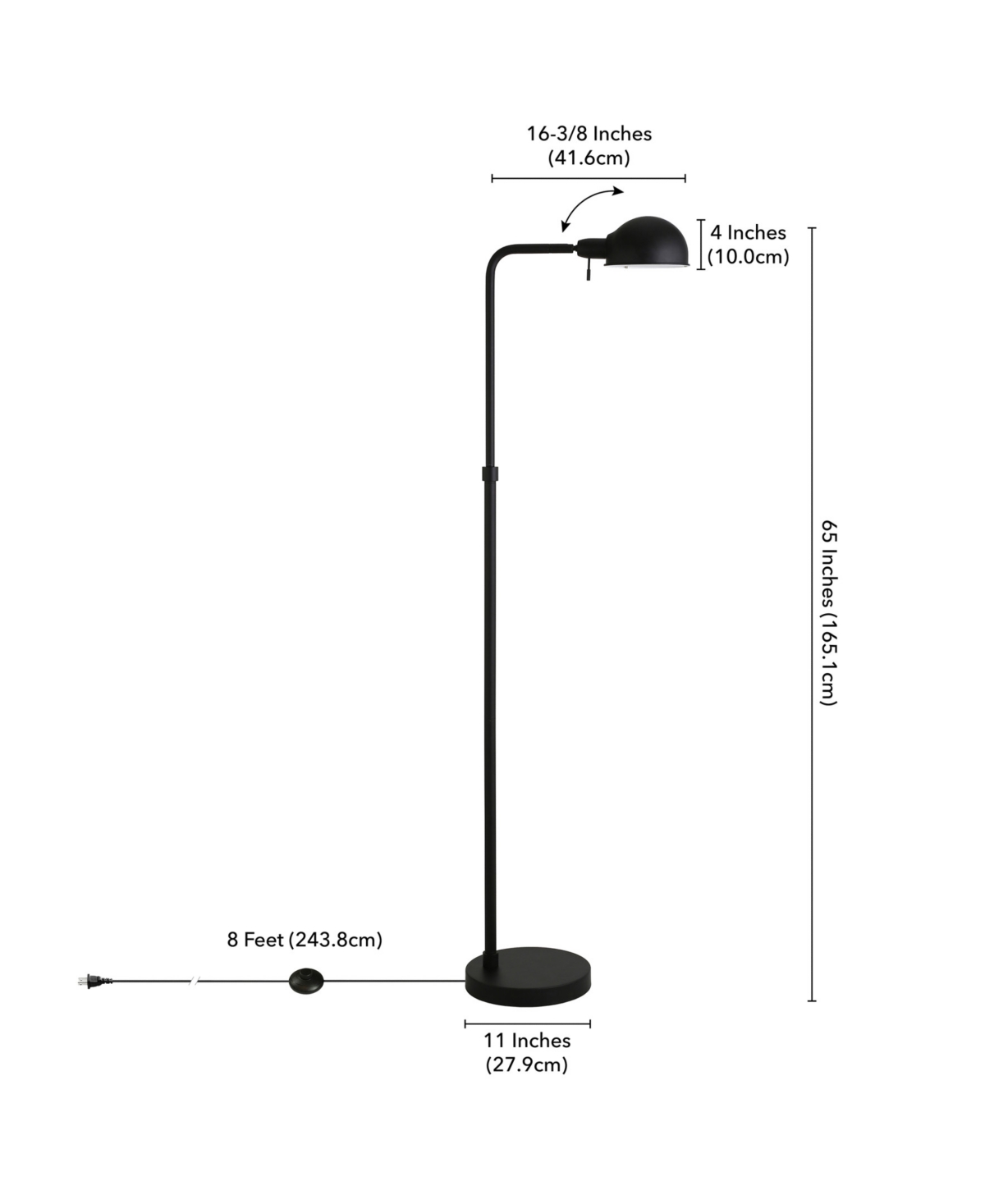 Shop Hudson & Canal Arundel 66" Tall Integrated Led Floor Lamp With Metal Shade In Blackened Bronze