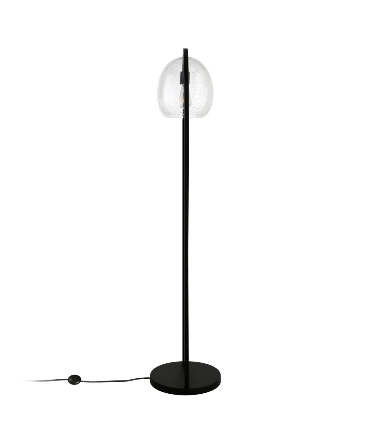 Shop Hudson & Canal Sydney 64" Floor Lamp With Seeded Glass Shade In Blackened Bronze