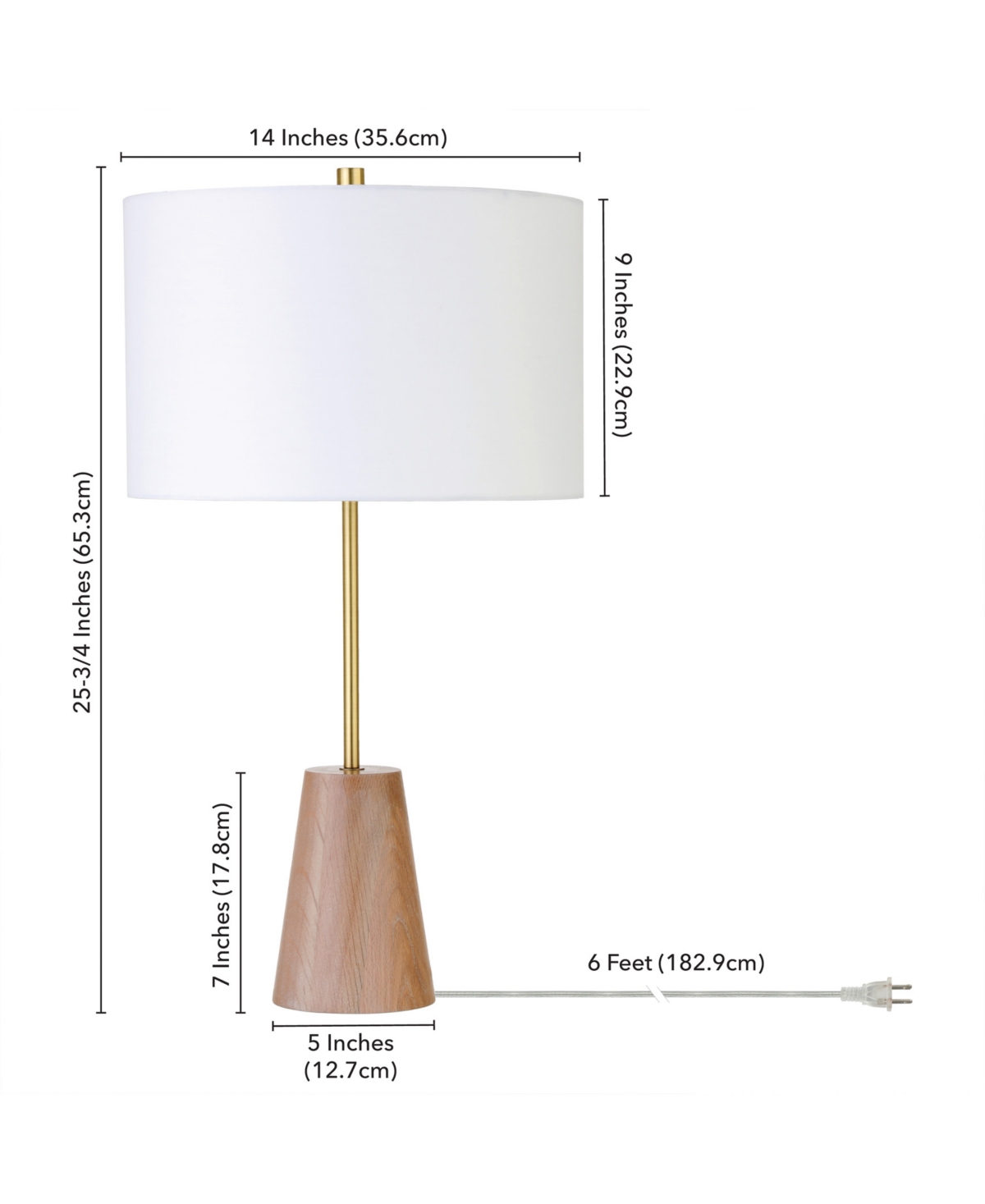 Shop Hudson & Canal Killian 25.5" Limed Oak Table Lamp With Fabric Shade In Brushed Brass,limed Oak