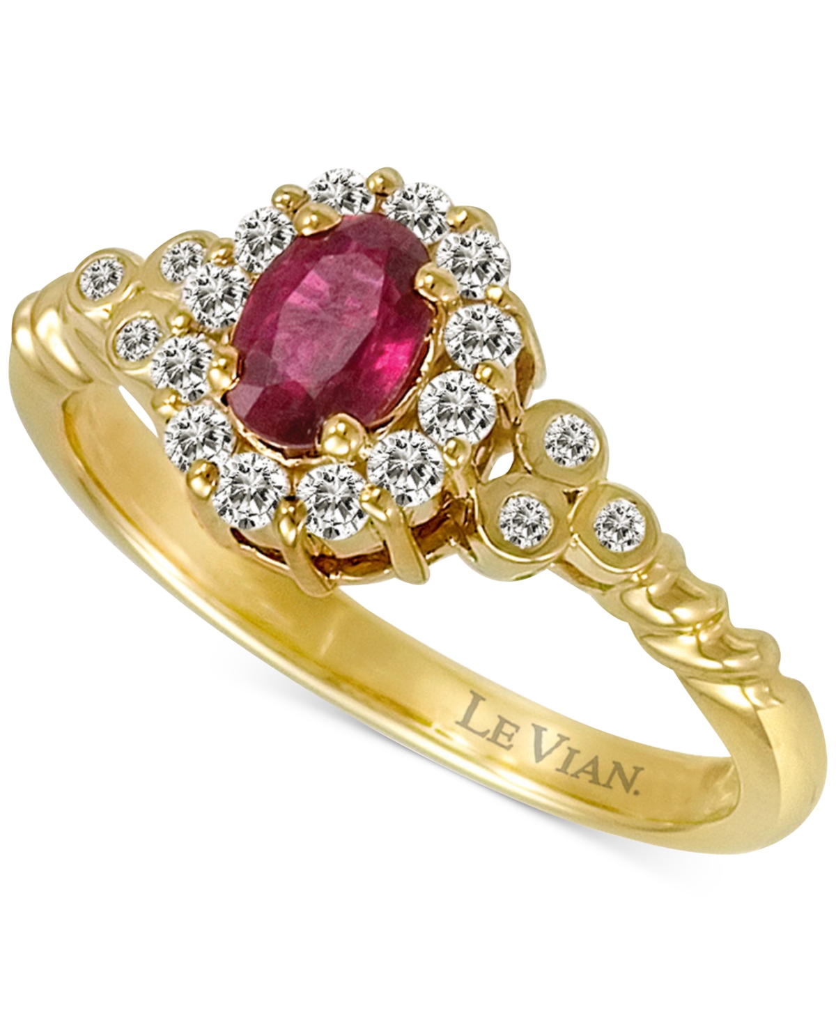 Le Vian Passion Ruby (3/8 Ct. T.w.) & Vanilla Diamond (1/4 Ct. T.w.) Halo Ring In 14k Gold In No Color