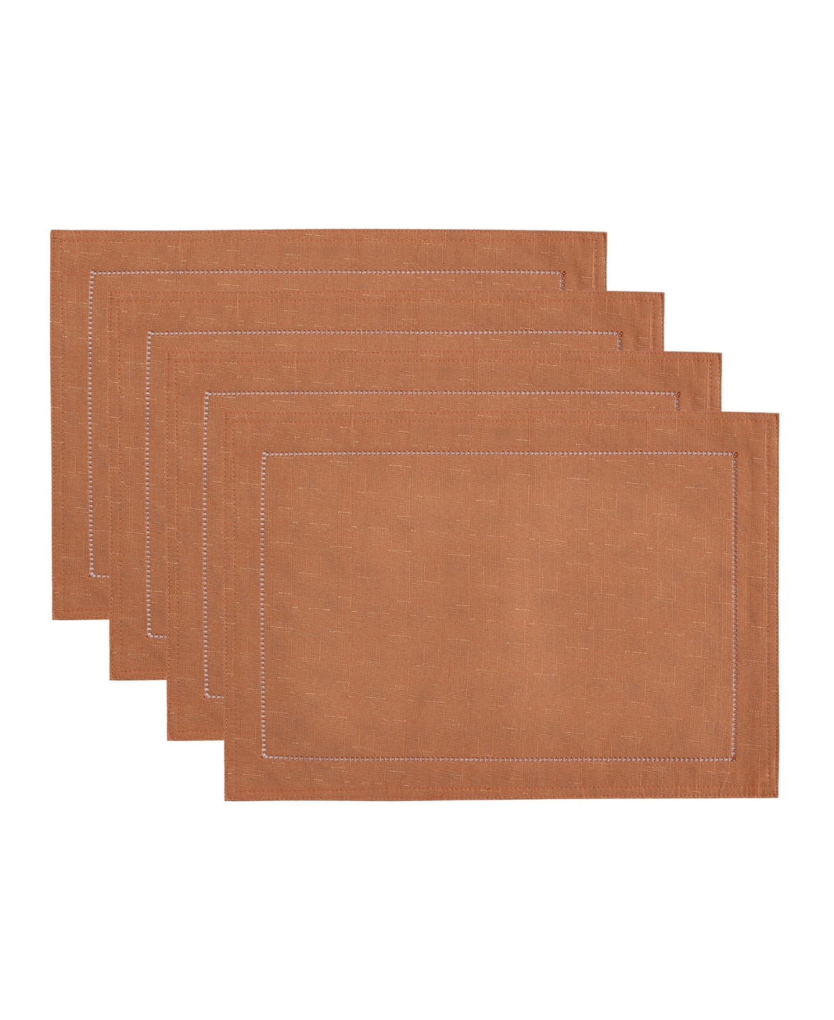 Elrene Alison Eyelet Punched Border Fabric Placemat, Set Of 4 In Terracotta