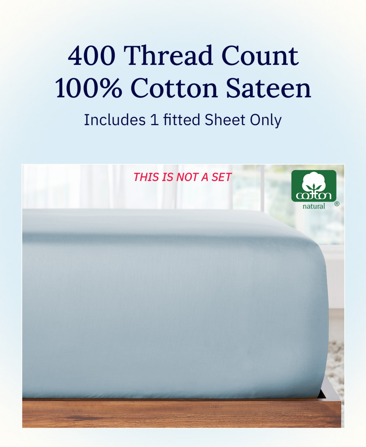 California Design Den Soft 400 Thread Count 100% Cotton Deep Pocket Xl Fitted Sheet Only by Xl
