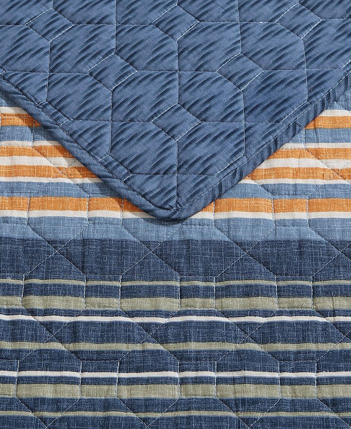 Eddie Bauer Yakima Valley Stripe Persimmon Reversible 2Piece Twin