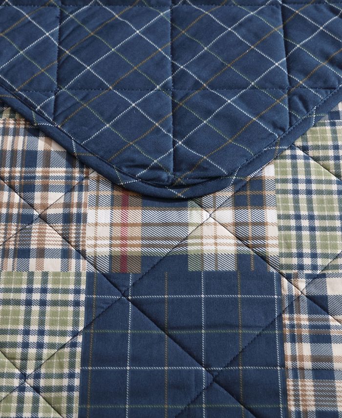 Eddie Bauer Madrona Plaid Reversible Quilt Set, King Macy's