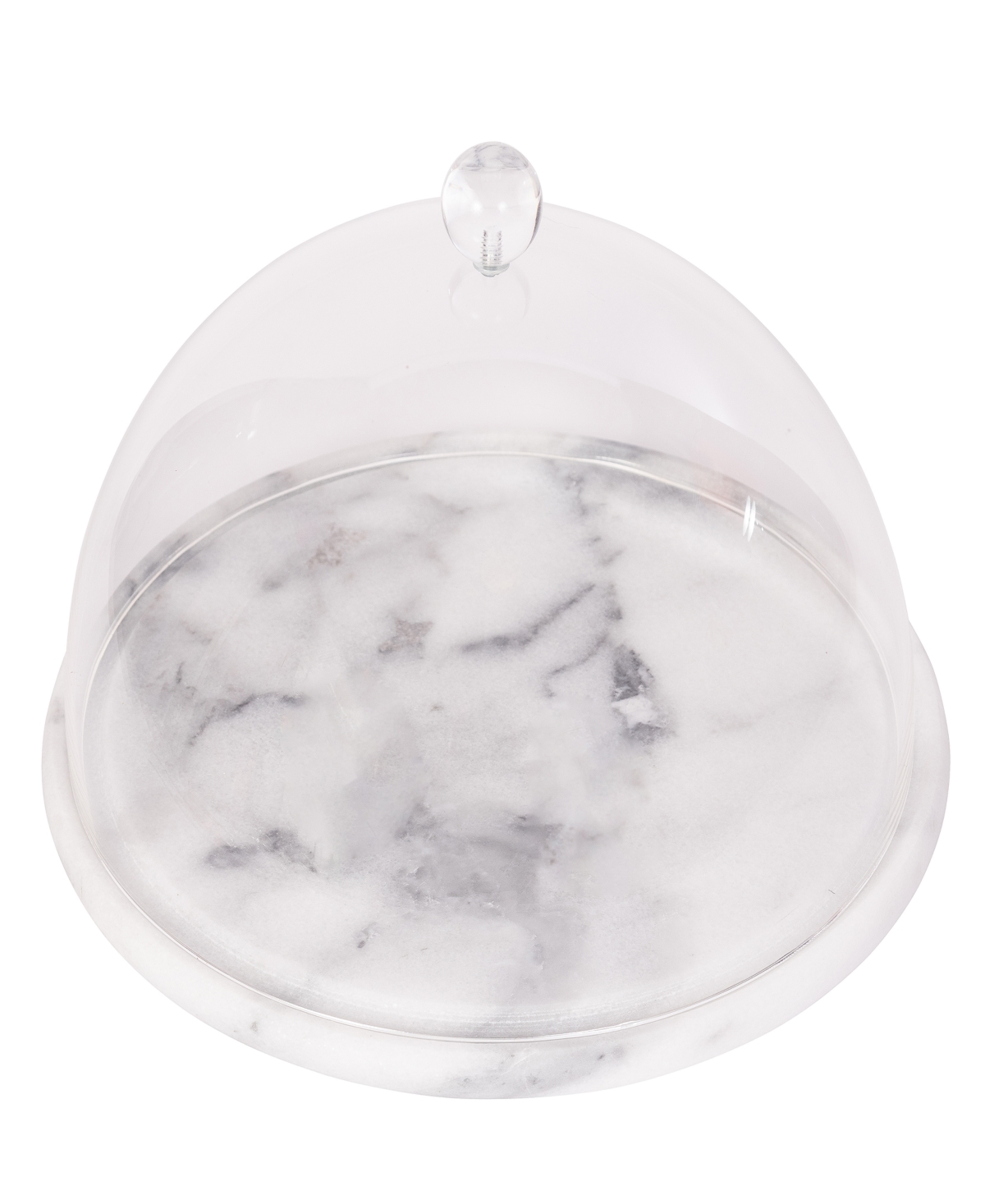 Shop Artifacts Trading Company Marble Plate With Acrylic Dome, 11" X 7.8" In White Matte
