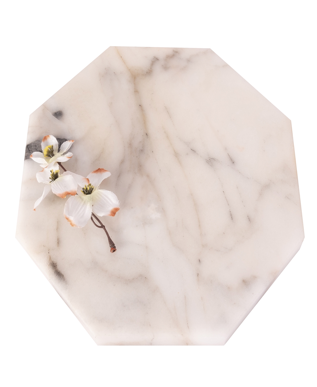 Shop Artifacts Trading Company Marble Octagonal Tray, 10" X 0.3" In White Matte
