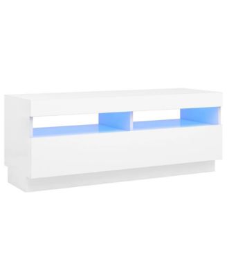 vidaXL TV Stand with LED Lights White 39.4"x13.8"x15.7"