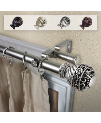Rod Desyne - Lanette Double Curtain Rod 1" OD 160-240 inch - Black