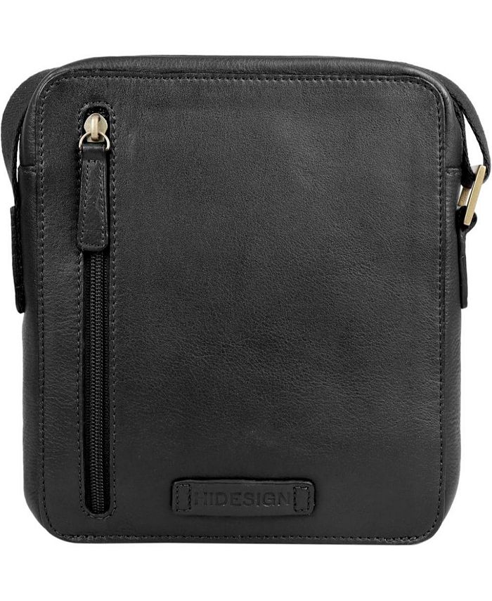 Hidesign Aiden Genuine Leather Mini Zip Top Crossbody/Unisex Messenger