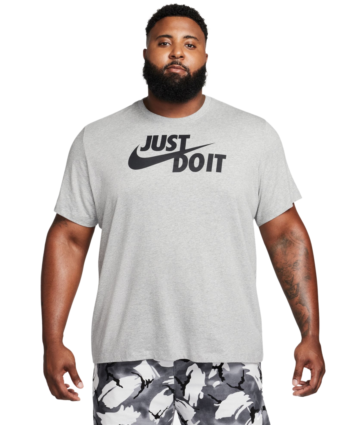 Nike Men's Sportswear Just Do It T-shirt In Grey Heather,black