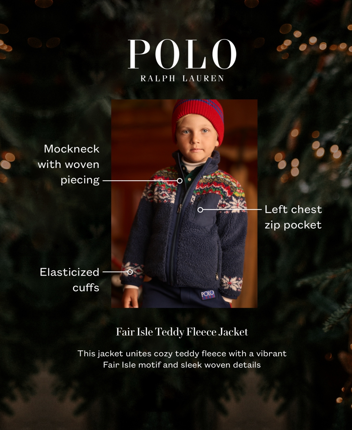 Shop Polo Ralph Lauren Toddler And Little Boys Fair Isle Teddy Fleece Jacket In Holiday Fairisle
