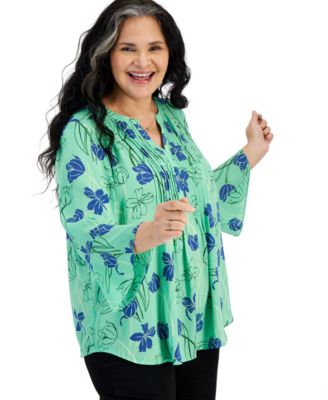 Style Co Plus Size Printed Pintuck Blouse Created for Macy s Macy s