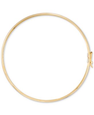 Textured Wide Round Flexible Bangle Bracelet in 10k Gold